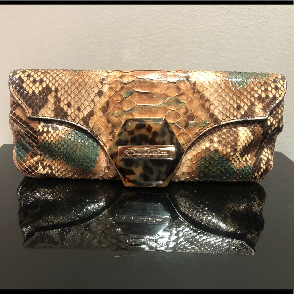 Oscar de la Renta authentic python clutch